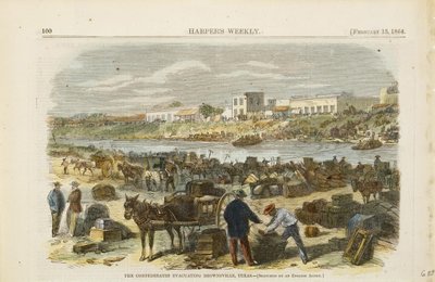 De Confederates Evacueren Brownsville, Texas door Unbekannt Unbekannt